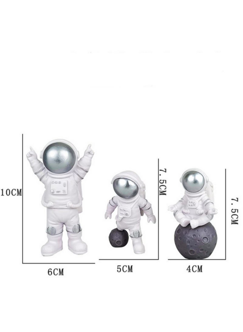 3PCS Resin Astronaut Figure Statue Spaceman Sculpture Educational Toy Desktop Home Decoration Astronaut Model for Kids Gift - Image 2