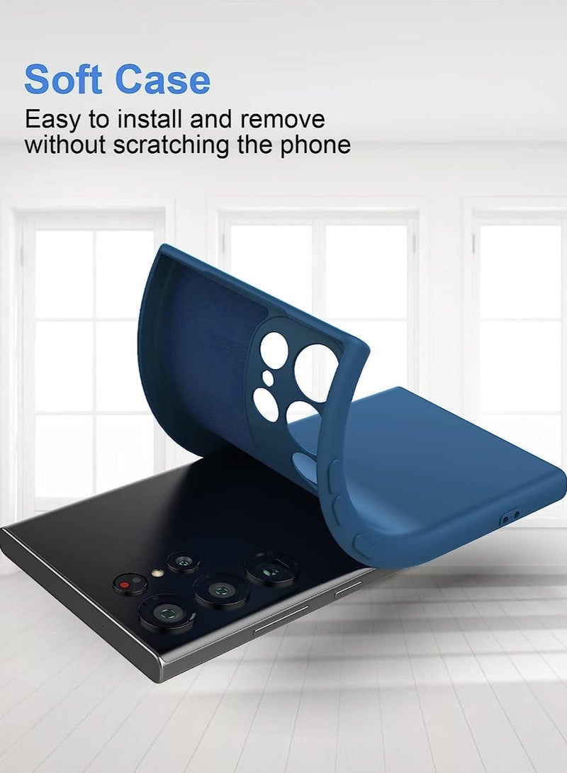 MIGOFAST Samsung Galaxy S23 Ultra Soft Silicone Gelly Rubber Cover Shockproof Matte Finish Back Cover Inner Fabric Lining with Camera Protection Case Samsung Galaxy S23 Ultra  Blue - Image 3