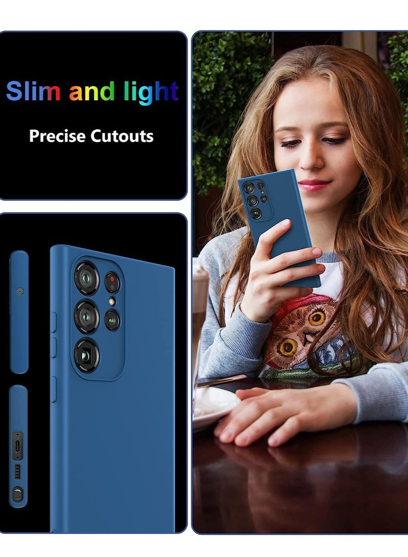 MIGOFAST Samsung Galaxy S23 Ultra Soft Silicone Gelly Rubber Cover Shockproof Matte Finish Back Cover Inner Fabric Lining with Camera Protection Case Samsung Galaxy S23 Ultra  Blue - Image 4