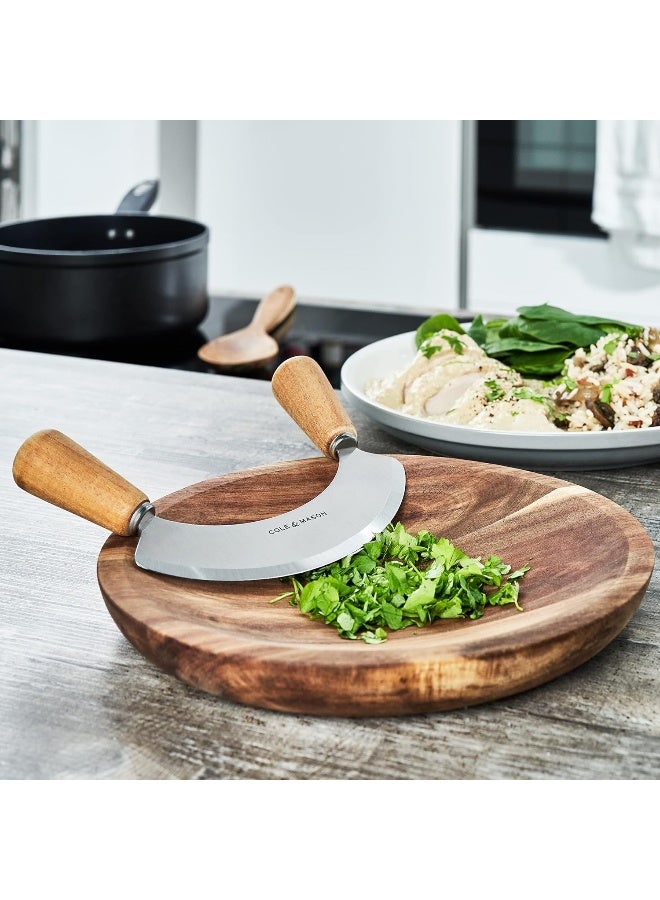 COLE & MASON Ashden Mezzaluna and Round Chopping Board Set  - Image 1