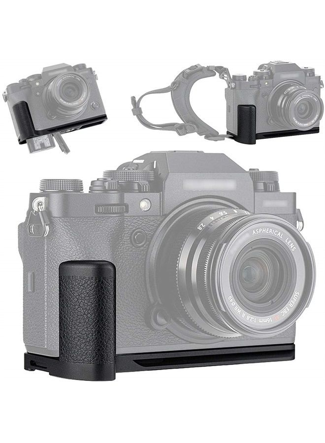 JJC Metal Hand Grip L Bracket for Fujifilm Fuji X-T4 XT4 Anti-Slip Holder, w/Battery Compartment Opening & Arca Swiss Type Quick Release Tripod Mount 
