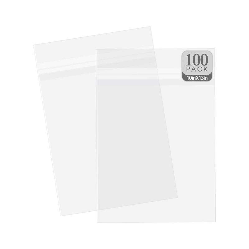 Golden State Art Golden State Art 100 Pack 10716 x 1314 AcidFree Clear Sleeves Storage Bags  Fits 10X13 Prints Photos Clothing  T Shirts Self Seal
