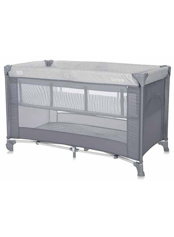 لوريلي سرير أطفال تورينو رمادي مخطط من طبقتين - Image 2