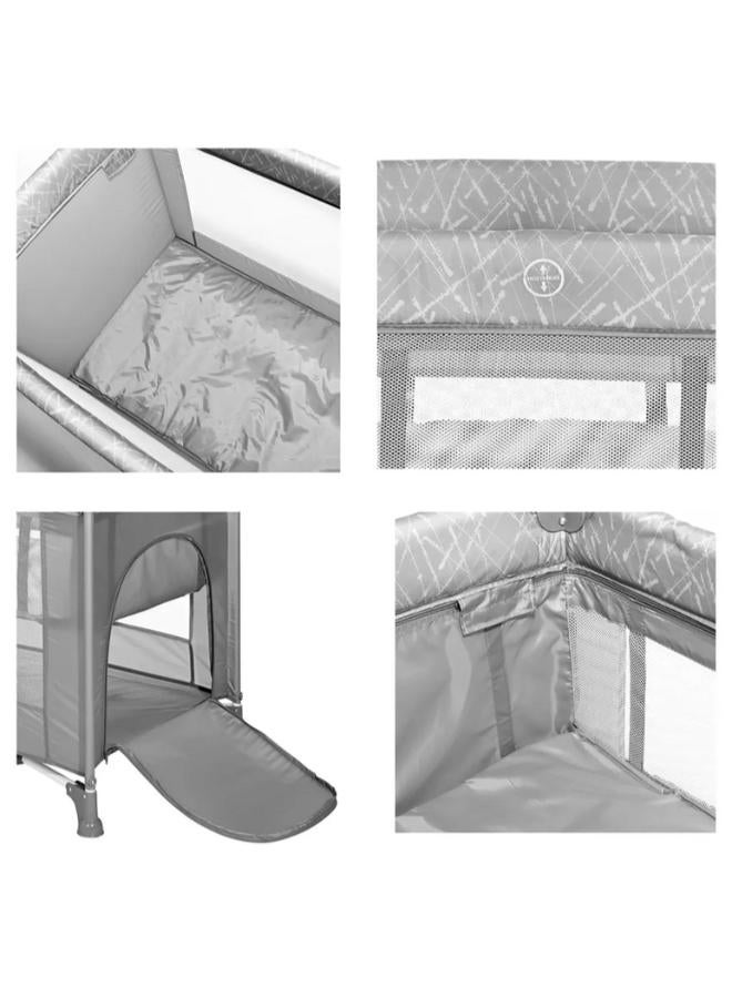 لوريلي سرير أطفال تورينو رمادي مخطط من طبقتين - Image 3