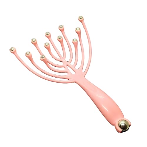 UDKI Handheld Scalp Massager Pink | 11-Claw Manual Head Massage Comb with Rolling Balls for Scalp Hair Massage| Deep Stress Relax for Use in Office, Home, SPA, Gifting for Mother & Father - Image 1