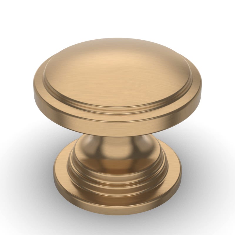 Amerdeco 10 Pack 1-1/4 inch Kitchen Cabinet Knobs Champagne Bronze Cabinet Knobs Bedroom Dresser Gold Round Drawer Knobs Single Hole Cabinet Pulls - Image 1