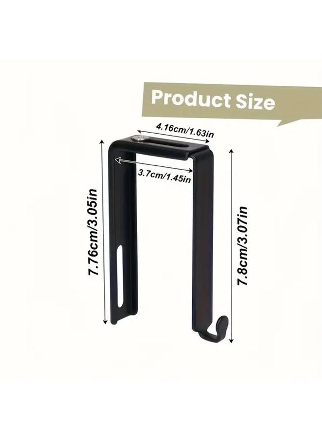 3pcs Black No Drill Door Mounted Hooks Heavy Duty Wall Hangers For Coats Towels Bags - Image 4