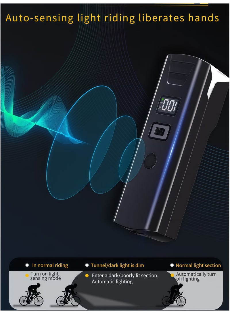 ZONIX Universal Cycling Light, Automatic Sensing Night Mode, Digital Display, Waterproof tnd Durable, USB-C Fast Charging Suitable for Highways and Mountains - Image 4