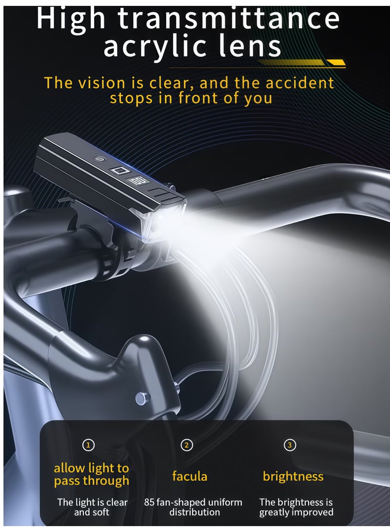 ZONIX Universal Cycling Light, Automatic Sensing Night Mode, Digital Display, Waterproof tnd Durable, USB-C Fast Charging Suitable for Highways and Mountains - Image 3