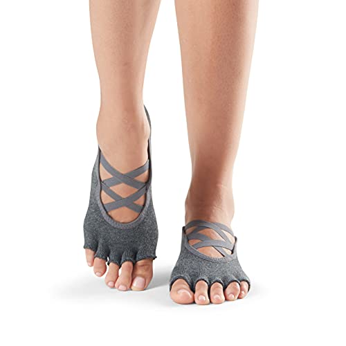 toesox Elle Half Toe Grip Socks NonSlip Grip Sole for Yoga Pilates Gym Non Skid Open Toe Socks for Women - Image 3