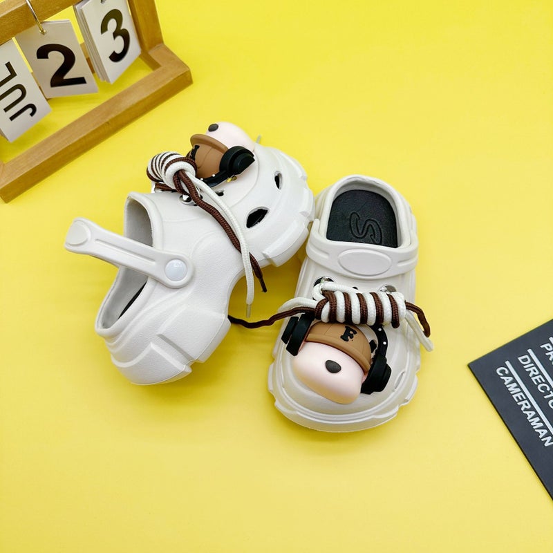 New Cute Headphones Dog Eva Hole Shoes Summer All-Match Boys And Girls Parent-Child Slippers Soft Sole Non-Slip Sandals - Image 5