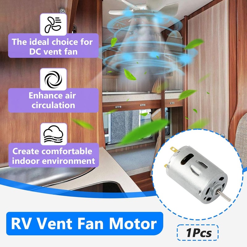 1 قطعة من محركات المراوح بجهد 12 فولت وتيار مستمر (DC) مناسبة لمنتجات Ventline BVD0218-00 وVentline Ventadome، بالإضافة إلى محركات مراوح تهوية الحمامات في المنازل المتنقلة (RV) والتي تحتوي على محور دائري. - Image 2