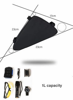 GROIC 1L Bike Frame Bag Waterproof, Triangle Bike Bag,Hard Shell Bike Storage Tool Bag,Top Tube Bag Under Seat for Road Mountain Cycling  - Image 4