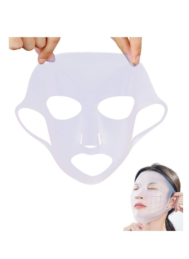 Generic Anti-Wrinkle Silicone Face Mask Holder for Sheet Masks, Moisturizing Facial Mask Cover, Prevent Evaporation, Beauty Face Tool- White transparent  - Image 1