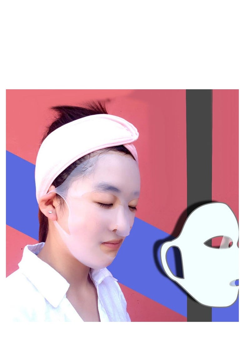 Generic Anti-Wrinkle Silicone Face Mask Holder for Sheet Masks, Moisturizing Facial Mask Cover, Prevent Evaporation, Beauty Face Tool- White transparent  - Image 2