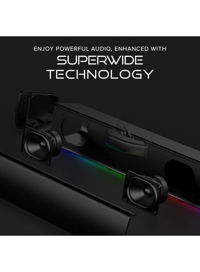 Creative Sound Blaster GS3 Compact Gaming Soundbar with RGB and SuperWide Technology, USB Powered, Bluetooth 5.4, Headphone Output, for PC and Mac - Image 5