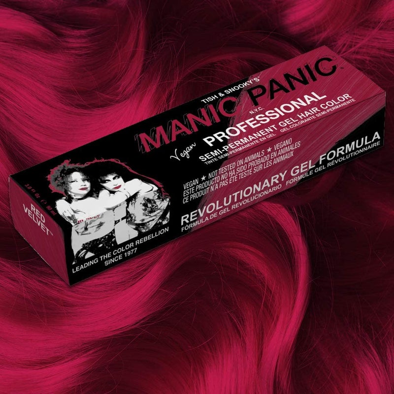 Manic Panic Professional Color Red Velvet - Bright Cherry Red Semi-Permanent Gel Hair Dye - Glows Under Black Light - Lasts Through 40+ Washes - No Developer Required (3oz) - Image 3