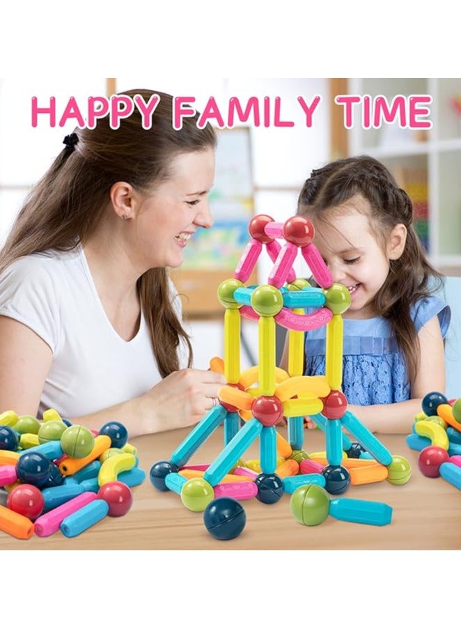 3D Magnetic Building Toys Set with Storage Box, Early  Educational Toys for Boys and Girls, Large Particle Magnetic Stick Building Blocks(42pcs,multicolor)  - Image 4