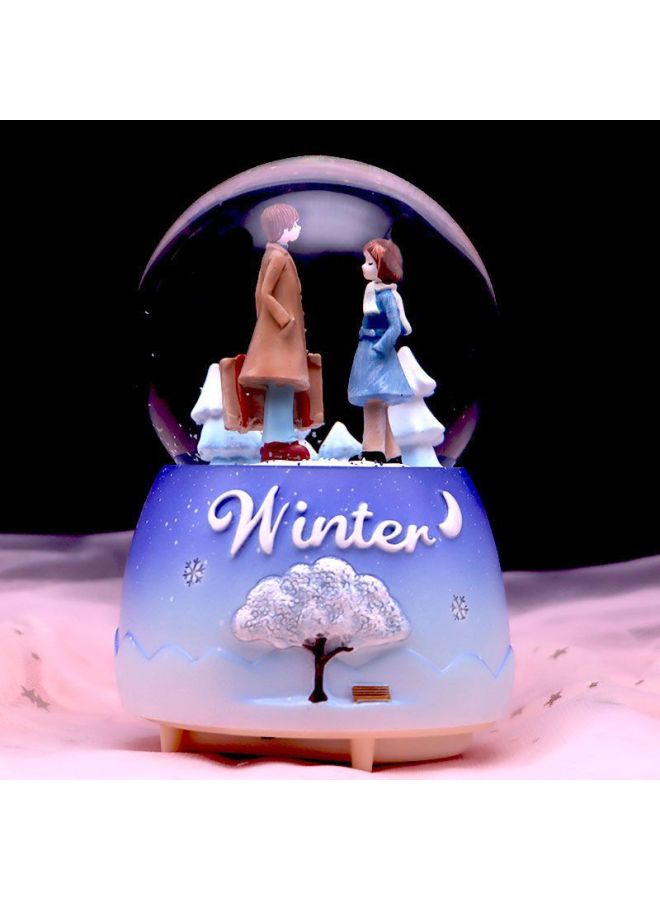 Carousel Crystal Ball Music Box Automatic Snow Snow Boy Girl Princess Children Birthday Graduation Gift-Color:46 White Moonlight Large Satchel Box [automatic Snow]-Size:Luxurious Packaging + Greeting Card + Handbag [written Greeting Card] - Image 1