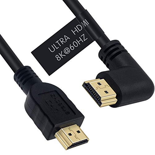 Poyiccot 8K HDMI 2.1 Cable 6ft/1.8m, 48gbps High Speed 90 Degree Right Angle HDMI Male to Male Cable Support 8K 60Hz Video and 3D HDR for TV/Xbox /PS4 /PS5(M/M Right) - Image 2