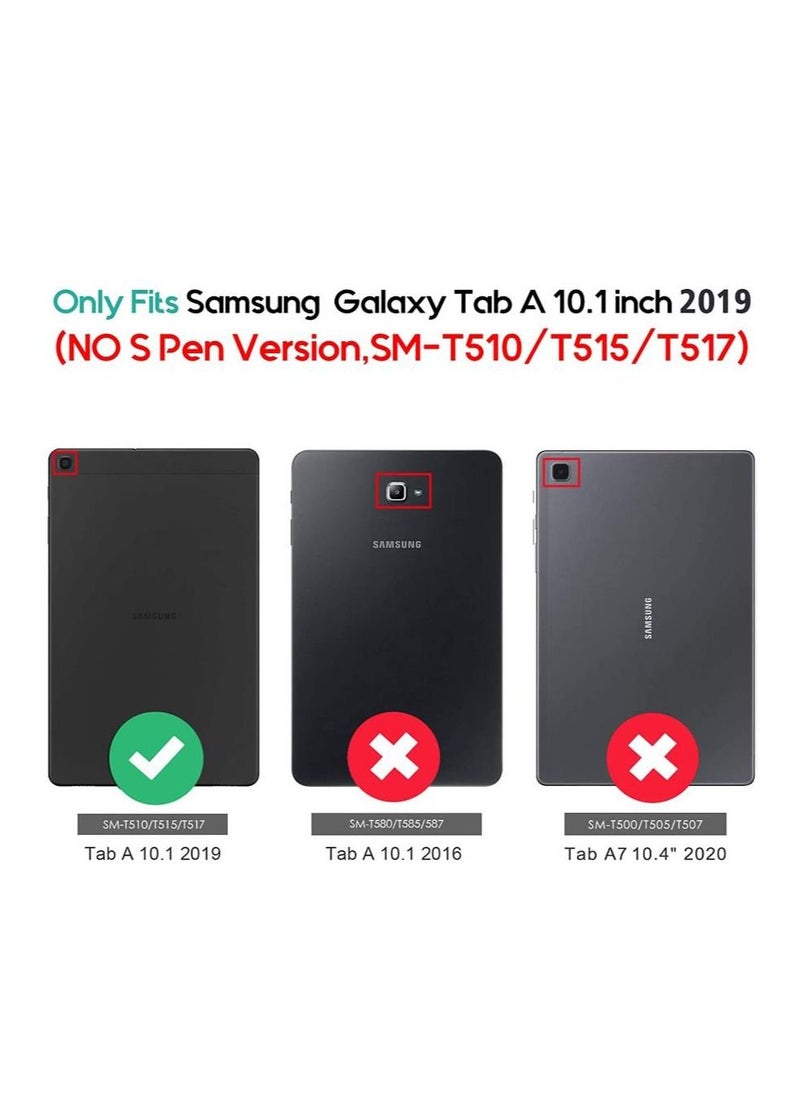 Generic - ProCase Galaxy Tab A 10.1 2019 Keyboard Case T510 T515 T517 , with Magnetically Detachable Wireless Keyboard for Galaxy Tab A 10.1 Inch 2019 -Black - Image 1