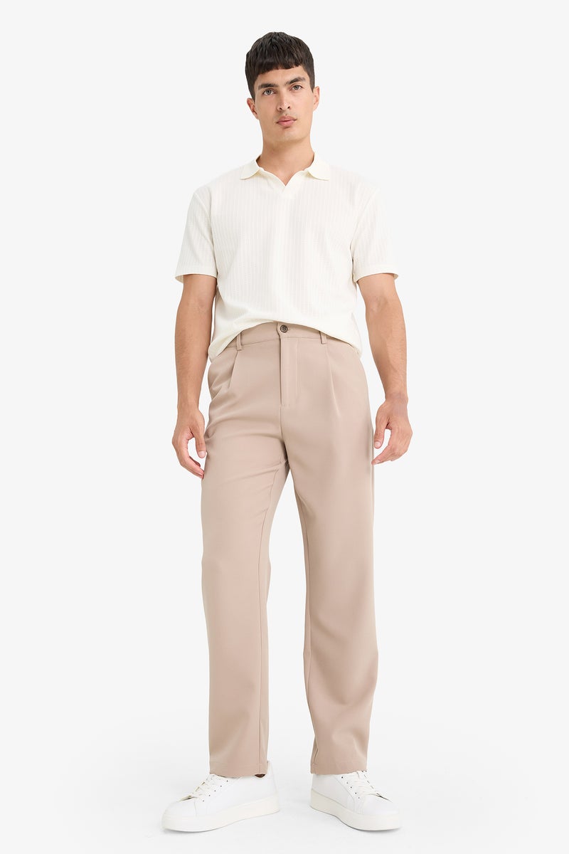 ديفاكتو تيشيرت بولو نص كم قصة عادية بيج فاتح - Image 2