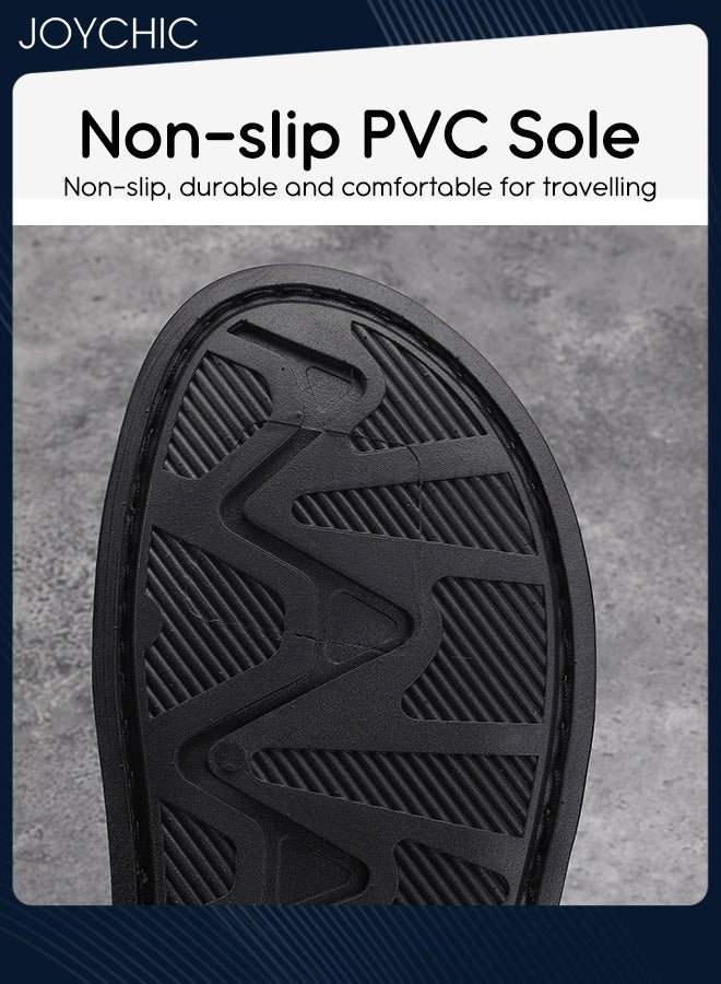 Joychic شباشب عصرية للرجال في الهواء الطلق، صنادل مخصصة ثنائية الغرض، صنادل شاطئ صيفية مضادة للانزلاق باللون الأسود - Image 3