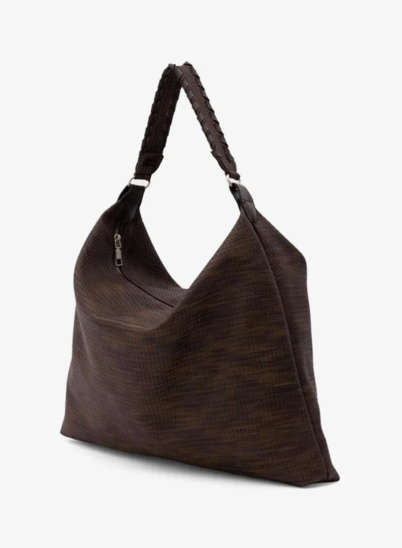 Shule Bags  Polly Woven Slouchy Shoulder Bag – Coffee. for Women | Best Price UAE