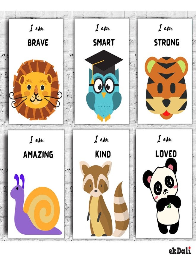 EKDALI Paper Set Of 6 Selfaffirmation Posters With Inspirational And Motivational Quotes For Confidence In Kids | 6 X 9 Inches Each - Image 1