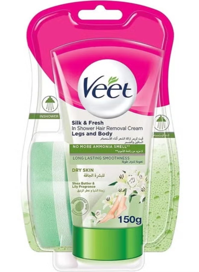Veet Hair Removal Cream In Shower Dry Skin 150gm