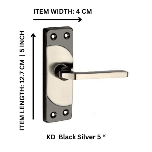 SARDAR KD 5" Black Silver Iron Baby Latch| Bathroom Door Handle| Mortise Handle with Baby Latch| Keyless Handle Bathroom| Tower Bolt for Bathroom| Push to Close Latch (with Baby Latch) - Image 2