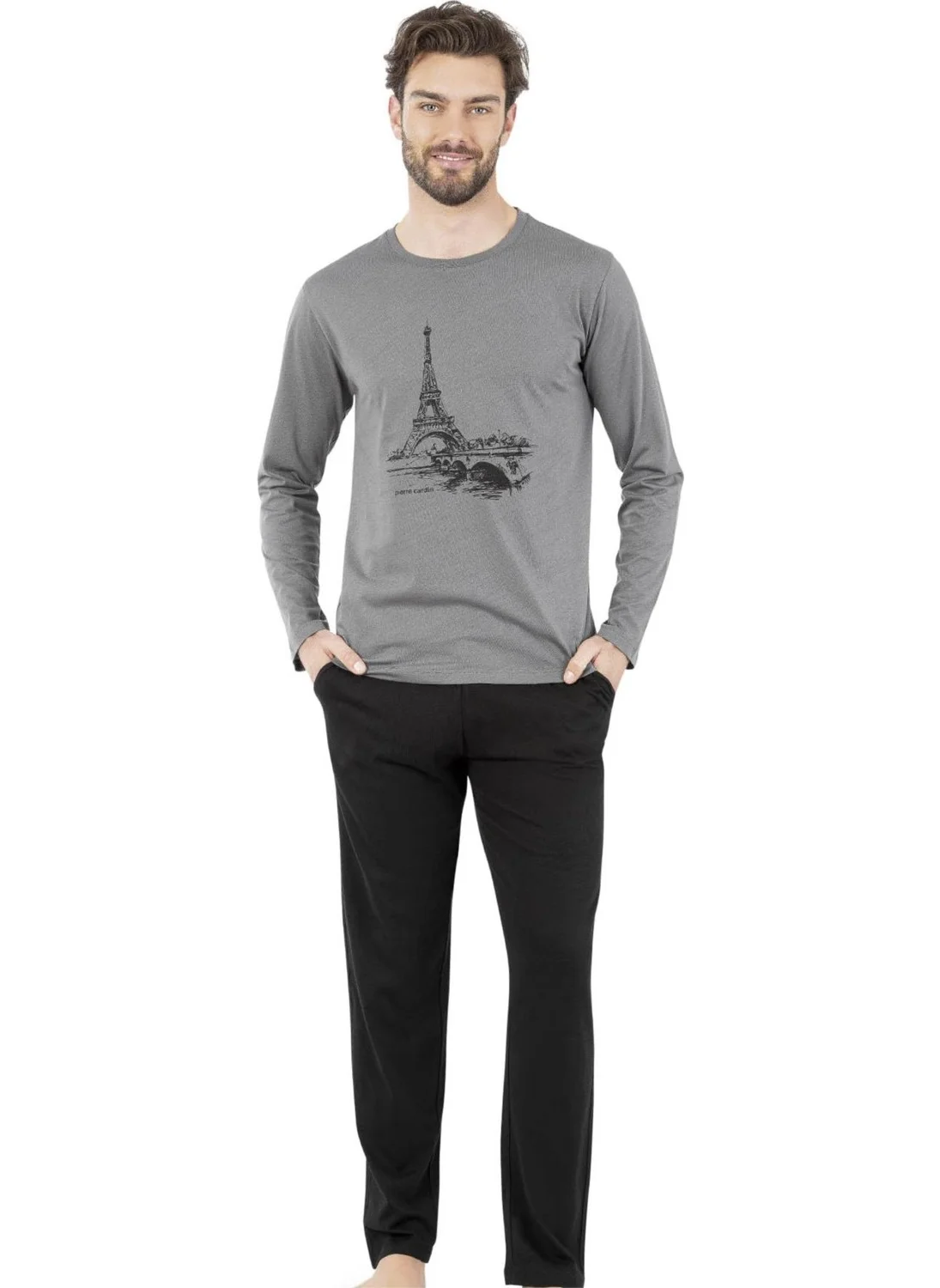 بيير كاردان Men's Pajama Set, Cotton, Pocket Detail