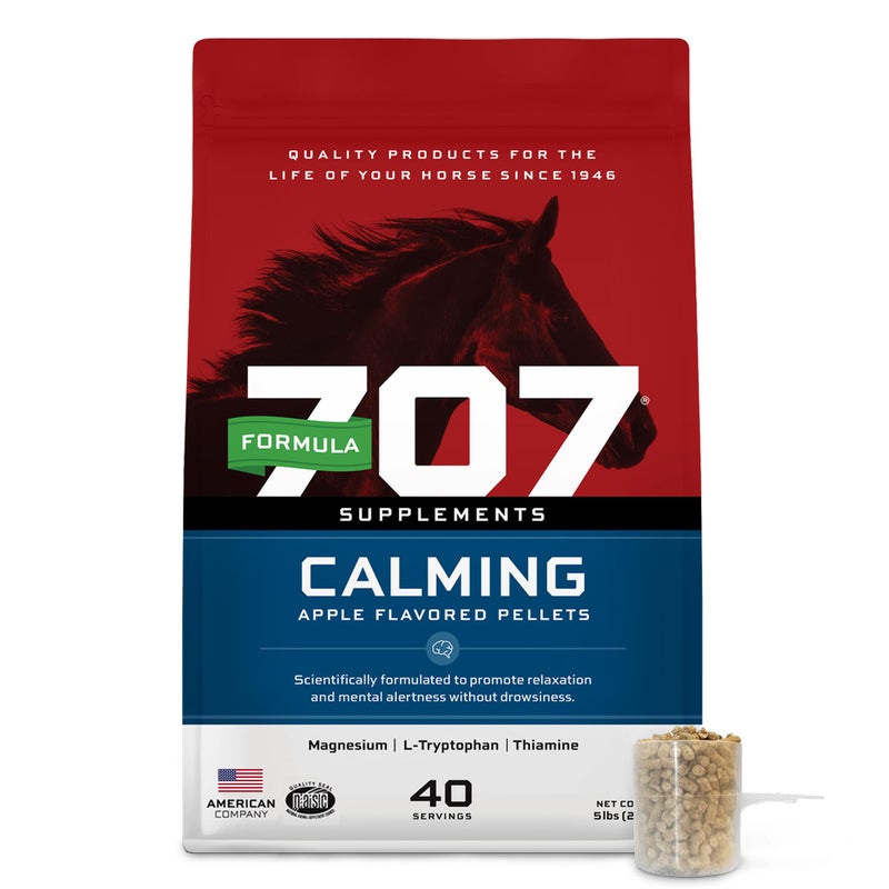 Formula 707 مكمل فورمولا 707 المهدئ للخيول 5LB - تخفيف القلق وزيادة التركيز للخيول - L-تريبتوفان، ثيامين ومغنيسيوم - Image 1