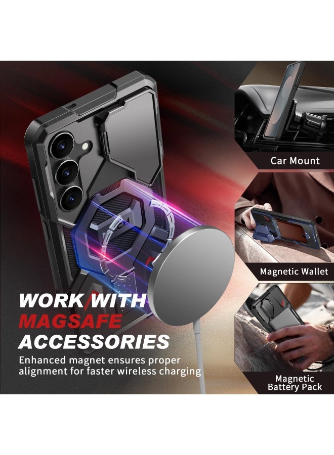 TONGATE Magnetic for Samsung Galaxy S25 FE Case with Privacy Screen Protector, [Compatible with MagSafe][Camera Protective Cover][Military-Grade Protection] Ring Stand Phone Case S25 FE 6.7", Black - Image 5