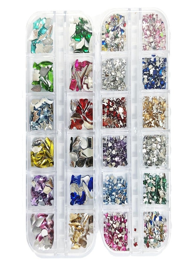 Hganxiu Nail Gems for Nails,Nail Gems and Rhinestones for Bedazzling,Nail Charms and Gems,Two Sizes Multcolors Perfect for DIY - Image 1