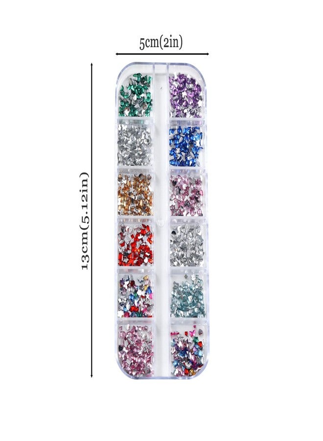 Hganxiu Nail Gems for Nails,Nail Gems and Rhinestones for Bedazzling,Nail Charms and Gems,Two Sizes Multcolors Perfect for DIY - Image 2
