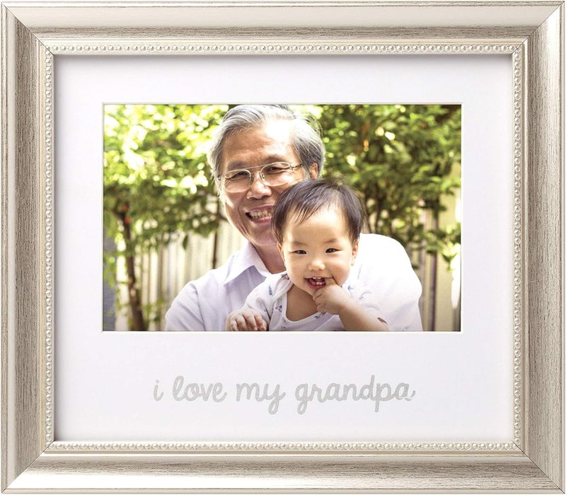 Lil Peach I Love My Grandpa Keepsake Frame Baby Keepsake Picture Grandfather Gifts Fathers Day 4 x 6 Photo Frame Silver - Image 1