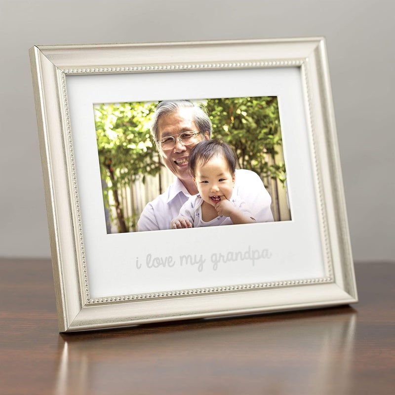 Lil Peach I Love My Grandpa Keepsake Frame Baby Keepsake Picture Grandfather Gifts Fathers Day 4 x 6 Photo Frame Silver - Image 2