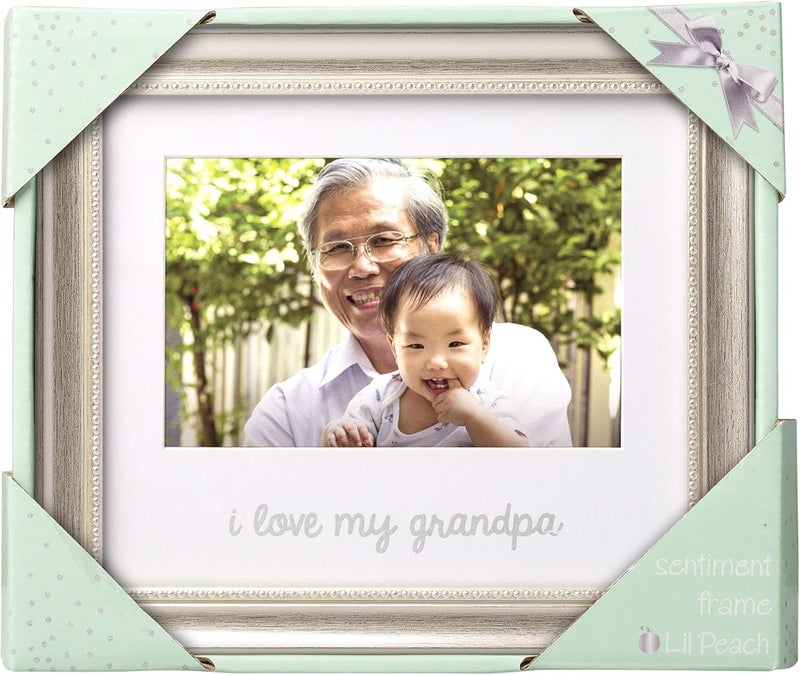 Lil Peach I Love My Grandpa Keepsake Frame Baby Keepsake Picture Grandfather Gifts Fathers Day 4 x 6 Photo Frame Silver - Image 4