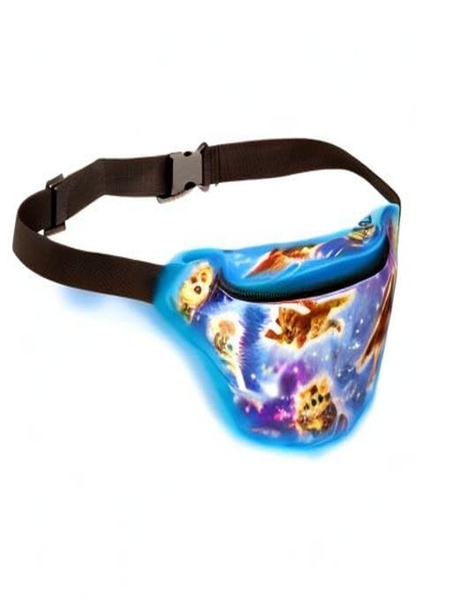 KANDYPACK Light Up Rave Fanny Pack with Hidden Pocket (Galaxy Cat) - Image 5