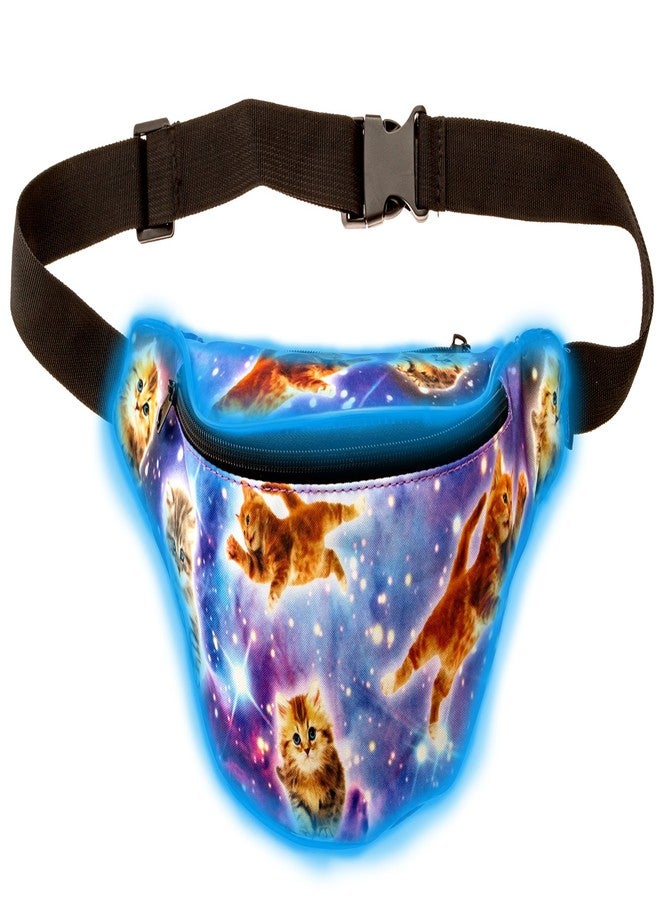 KANDYPACK Light Up Rave Fanny Pack with Hidden Pocket (Galaxy Cat) - Image 1