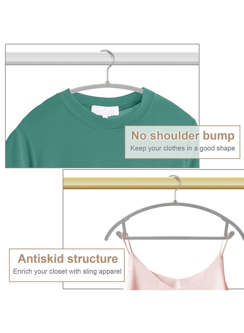 TYCOM Non Slip Hangers Suit Hangers 50 Pack Ultra Thin Space Saving 360 Degree Swivel Hook Clothes Hangers for Coats Jackets Pants Dress Clothe Plastic Curved 100pcs Grey. - Image 3