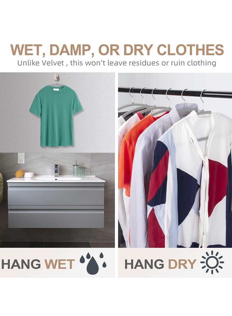 TYCOM Non Slip Hangers Suit Hangers 50 Pack Ultra Thin Space Saving 360 Degree Swivel Hook Clothes Hangers for Coats Jackets Pants Dress Clothe Plastic Curved 100pcs Grey. - Image 4