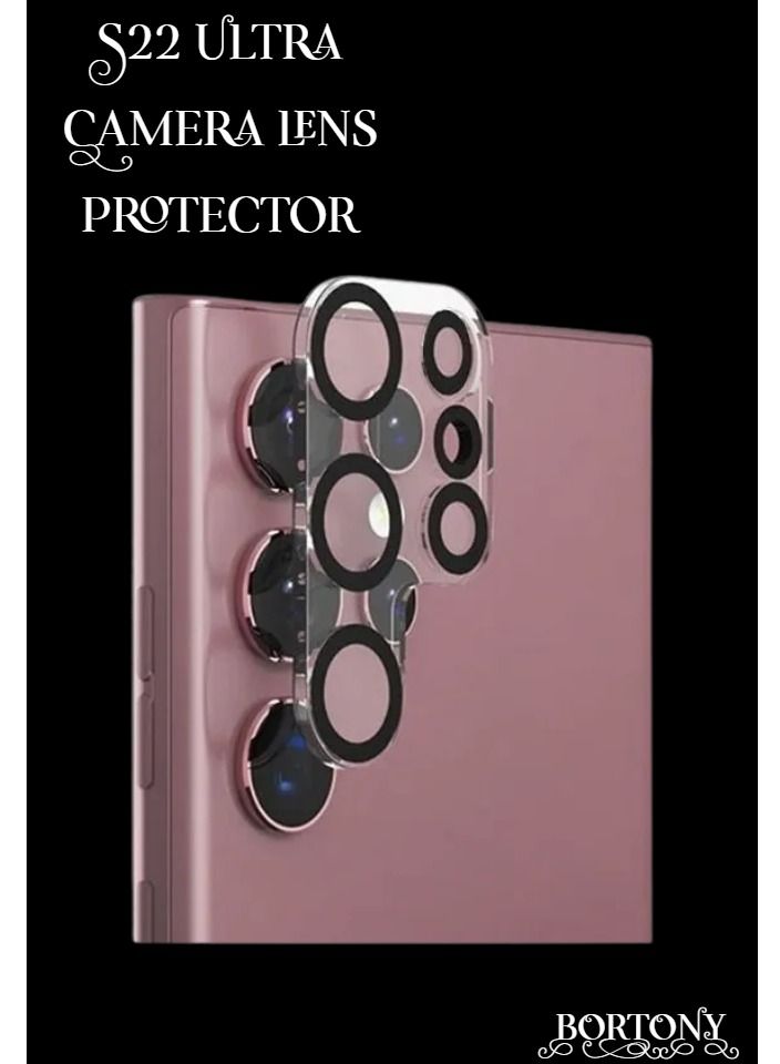BORTONY Galaxy S22 Ultra Camera Lens Protector Scratch Resistant Tempered Glass Compatible with Samsung Galaxy S22 Ultra - Image 2