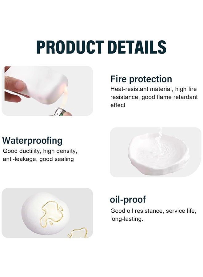 6 Pack White Waterproof Sealers, Repair Sealing Clay, Quick Mending Mud for Drain Connection, Wall Hole, Air Conditioning Hole Waterproof Seal Putty (20g) - Image 2