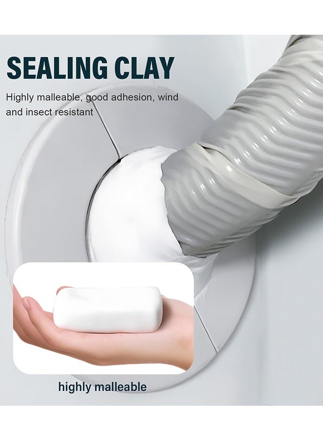 6 Pack White Waterproof Sealers, Repair Sealing Clay, Quick Mending Mud for Drain Connection, Wall Hole, Air Conditioning Hole Waterproof Seal Putty (20g) - Image 4