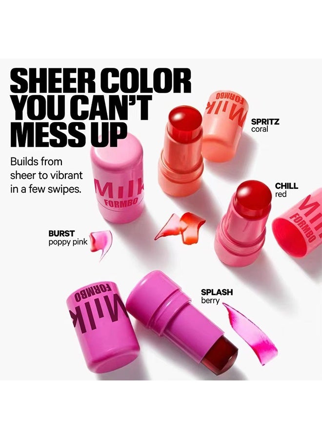 Milk Formbo Jelly Blush Stick, Multi Jelly Tint Blush Stick, Milk Jelly Tint Blush Stick, Lip Tint Stain, Long Lasting Multi Use Makeup Blush Stick, Milk Jelly Blush Tint for Lips Cheek (#01,#02,#03,#04) - Image 2