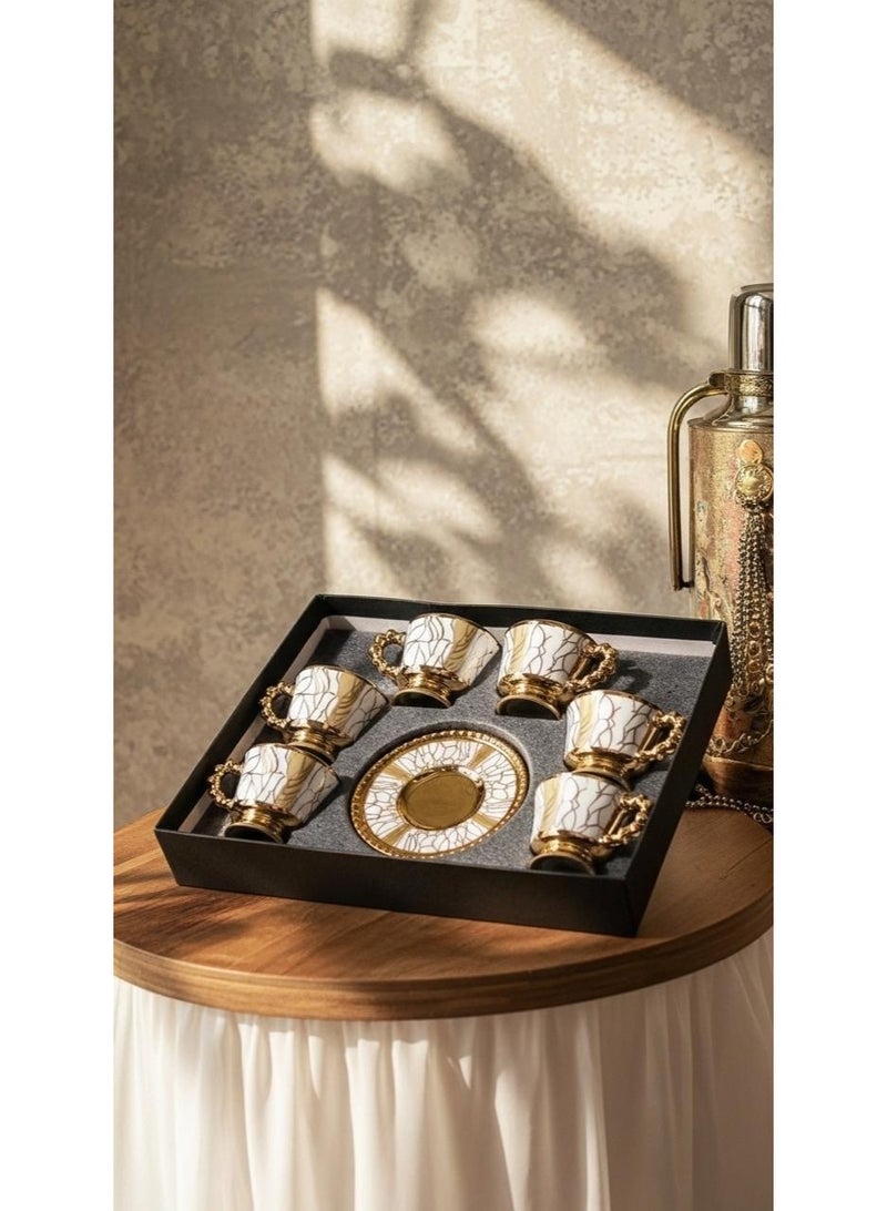 Turkish coffee cup set with saucers - Image 3