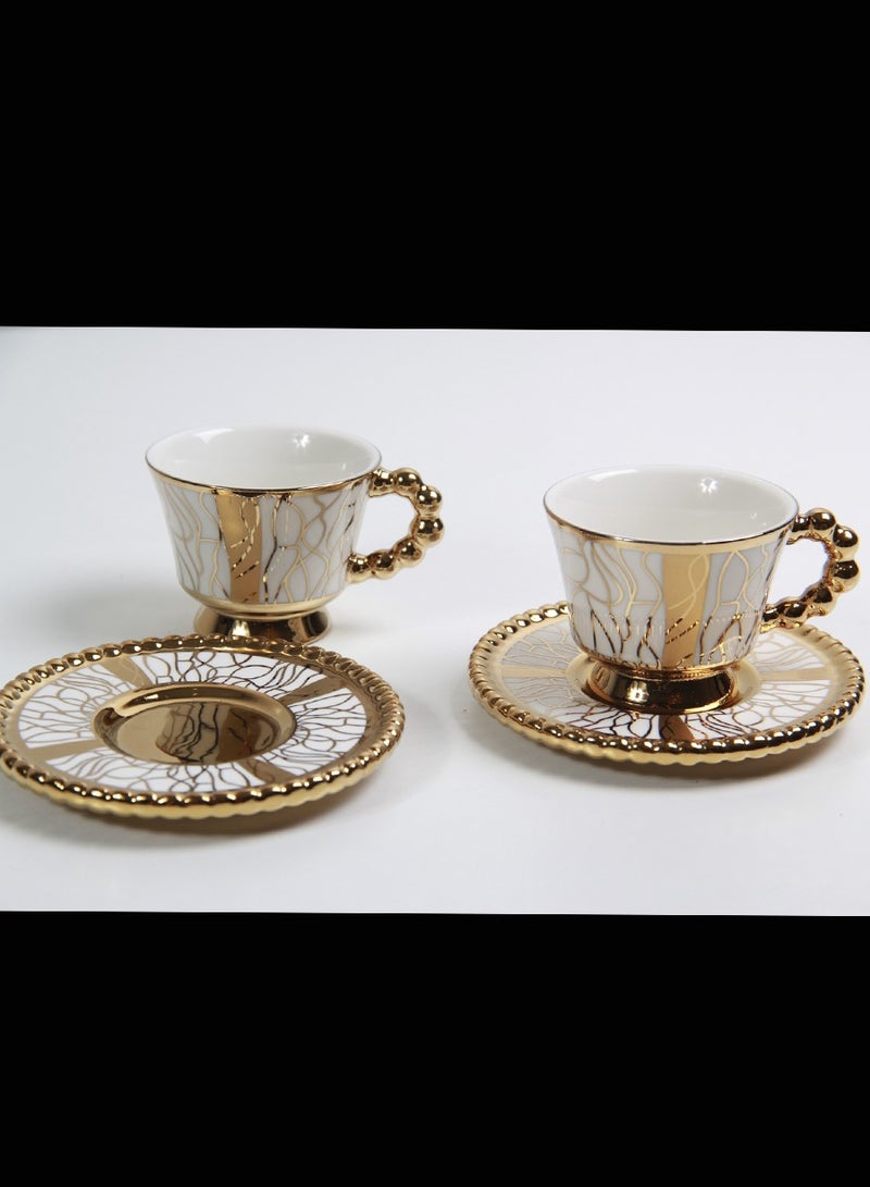 Turkish coffee cup set with saucers - Image 5