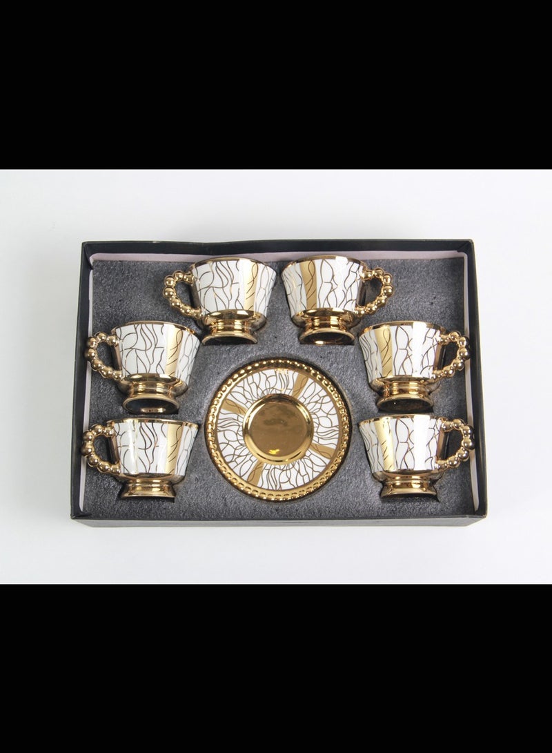 Turkish coffee cup set with saucers - Image 4